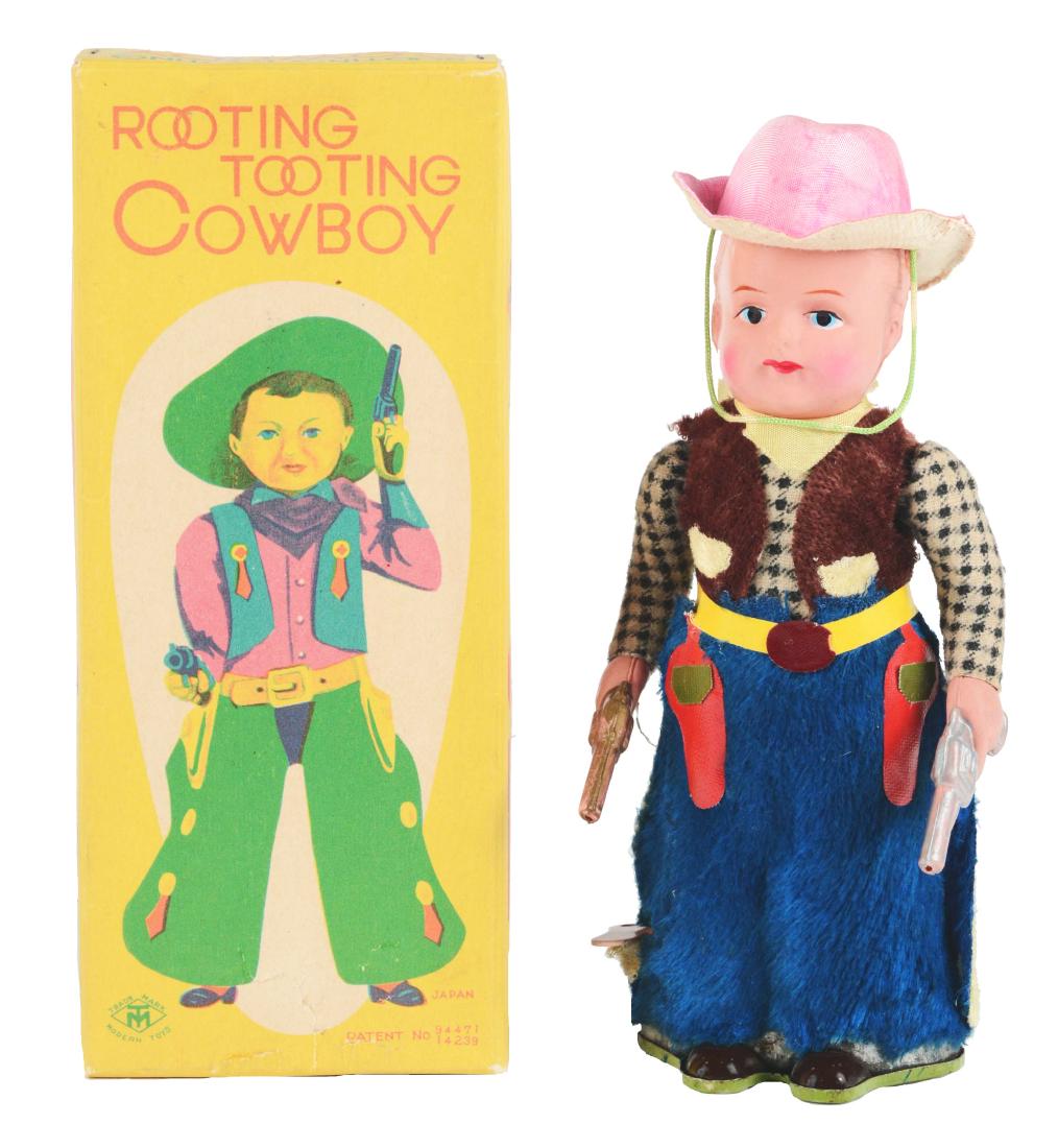 Tin Litho and Celluloid Rootin Tootin Cowboy. (1 of 9)