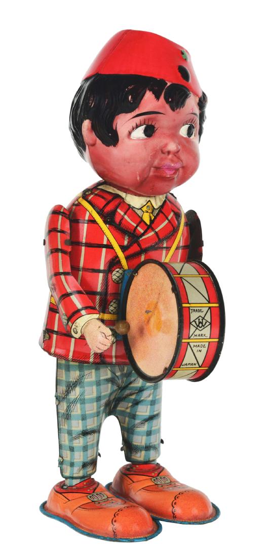Tin Litho Large Pre-War Indian Drummer. (1 of 3)