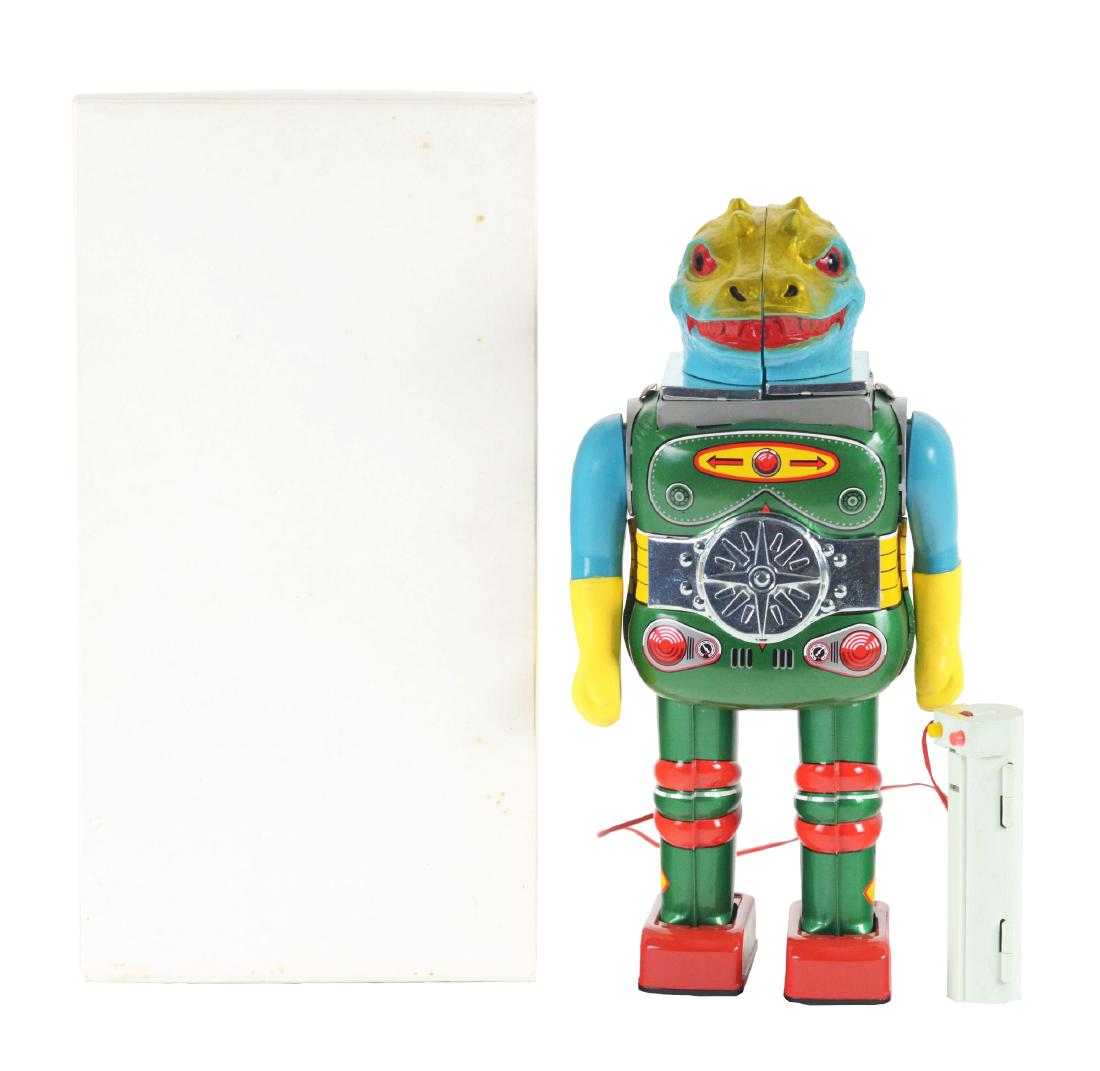Tin Lithograph Battery Operated Changeman Robot. (1 of 6)