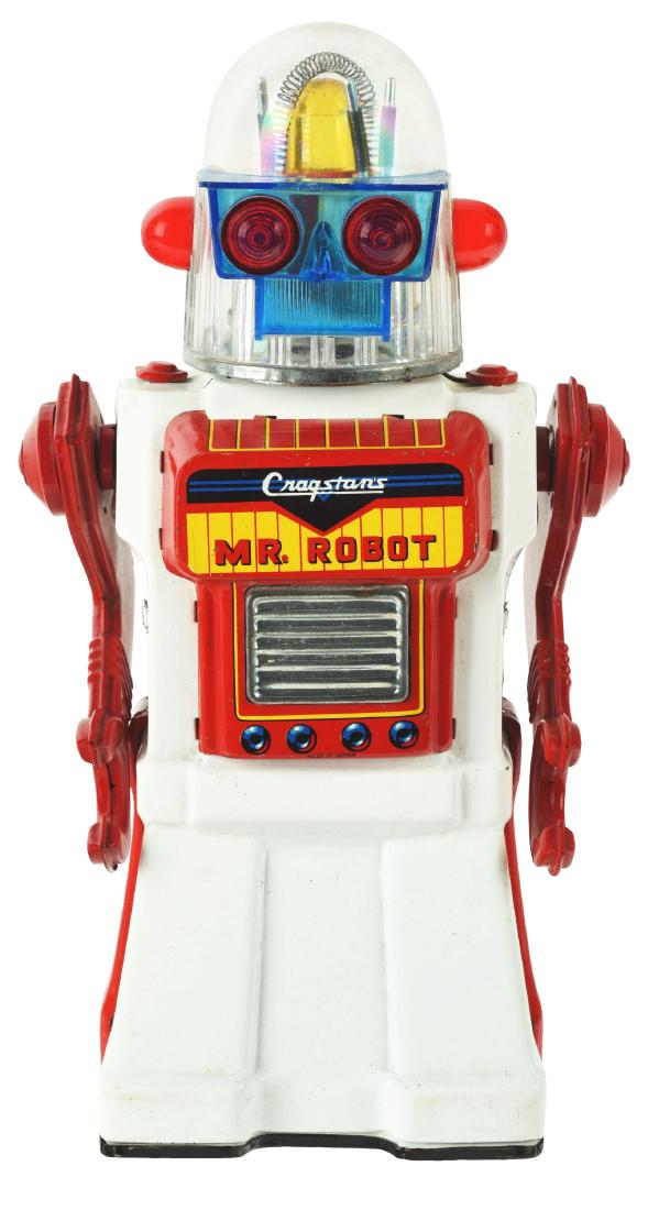 Japanese Tin Litho Cragstan Mr. Robot White Color (1 of 4)