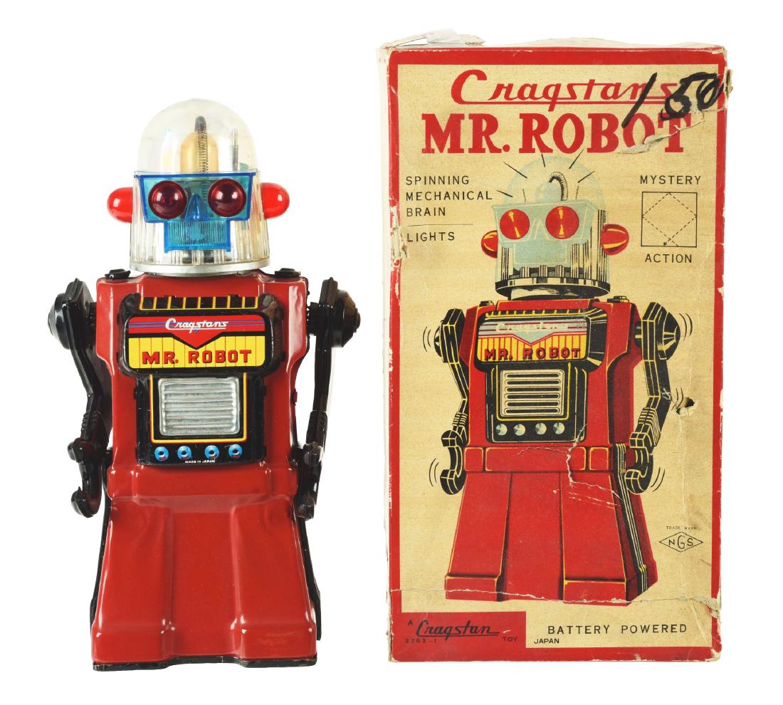 Japanese Battery Operated Tin Litho Cragstan Mr. Robot (1 of 4)