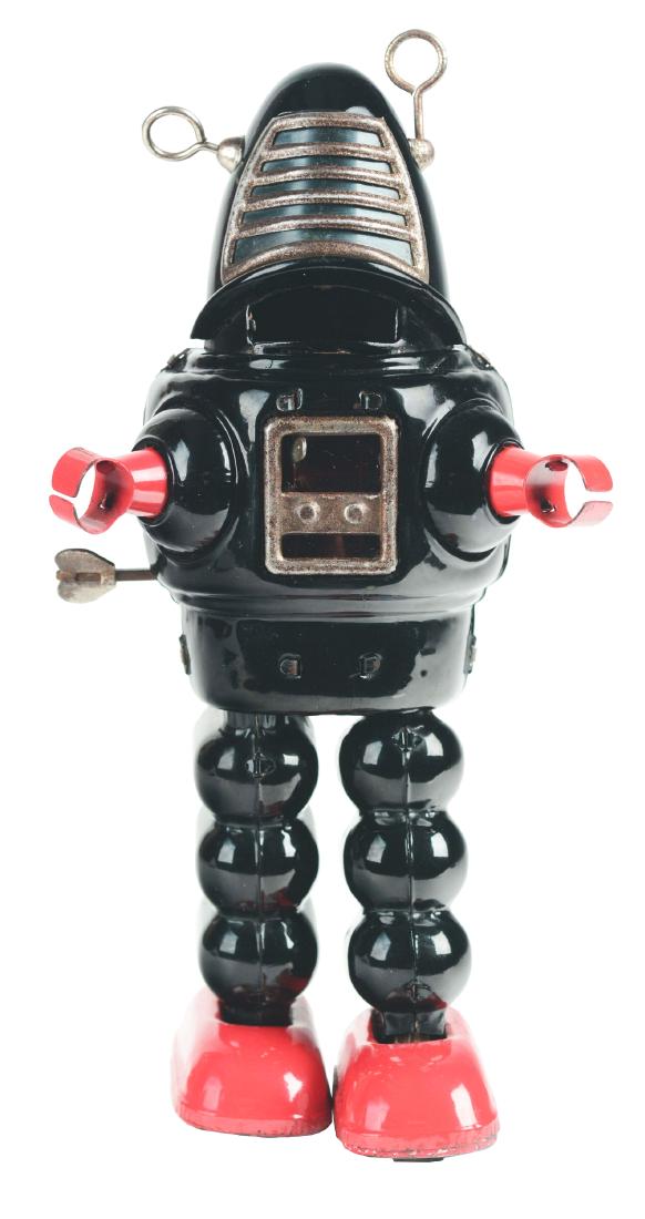 Tin Painted Wind Up Robby Robot. (1 of 5)