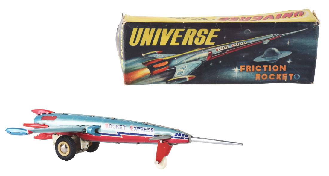 Tin Litho Friction Universe Rocket Express. (1 of 2)