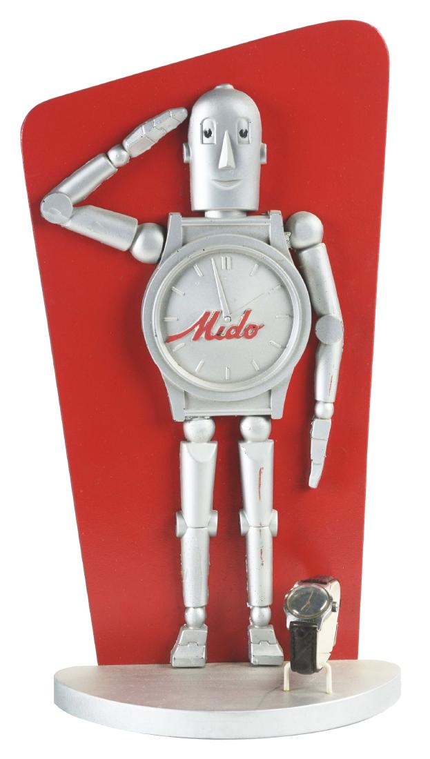 Wood and Composite Mido Robot Watch Store Display. (1 of 9)