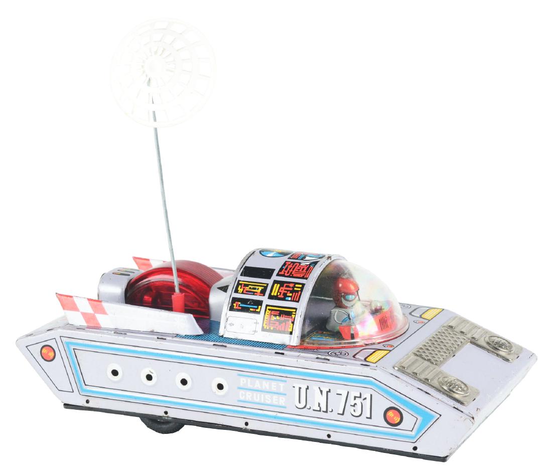 Tin Litho Battery Operated Planet Cruiser U.N. 751. (1 of 9)