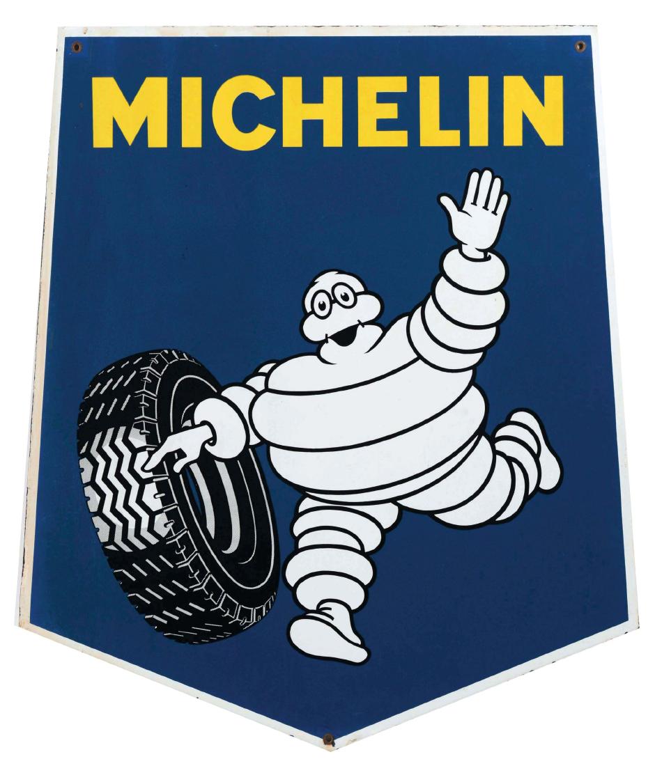 Michelin Tires Porcelain Sign with Bibendum Graphic. (1 of 2)