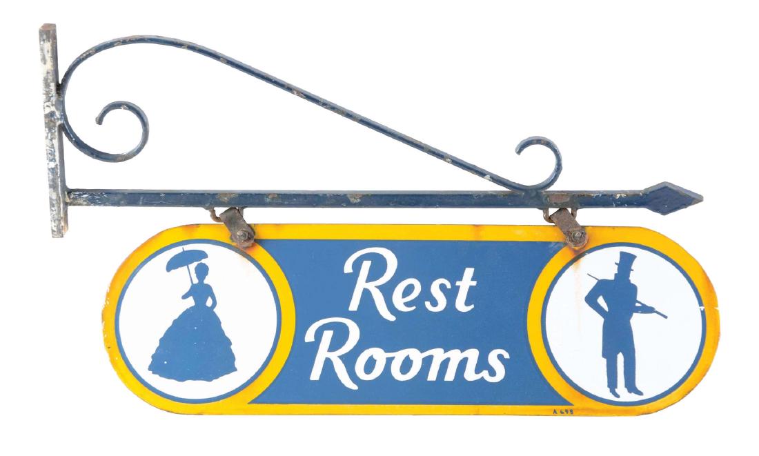 Sunoco Porcelain Rest Room Sign On Original Metal (1 of 2)