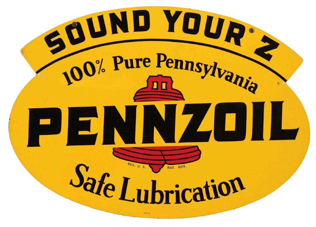 Pennzoil Sound Your Z Safe Lubrication Tin Sign. (1 of 3)