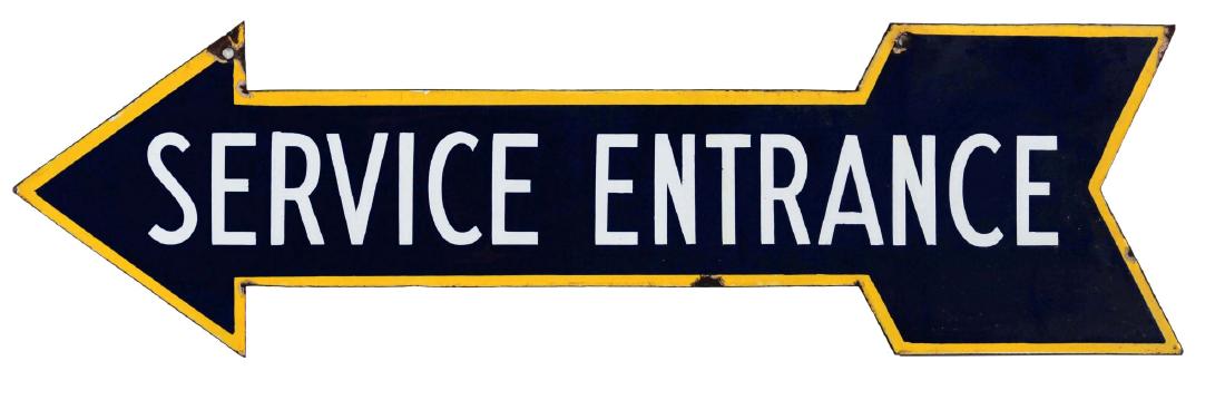Service Entrance Die-Cut Porcelain Arrow. (1 of 1)