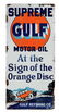 Gulf Supreme Motor Oil Porcelain Lighthouse Sign.