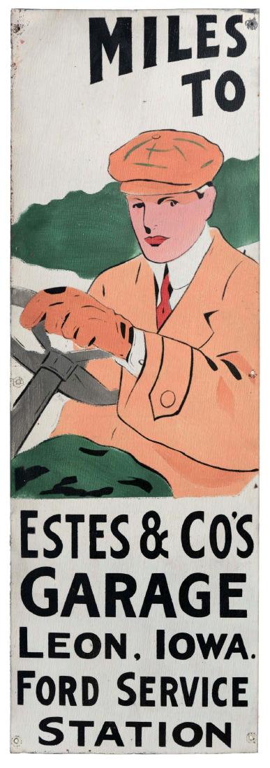 Estes Garage Ford Service Station Ithaca Tin Sign. (1 of 2)