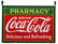 Coca-Cola Pharmacy Porcelain Sign with Original Hanger.