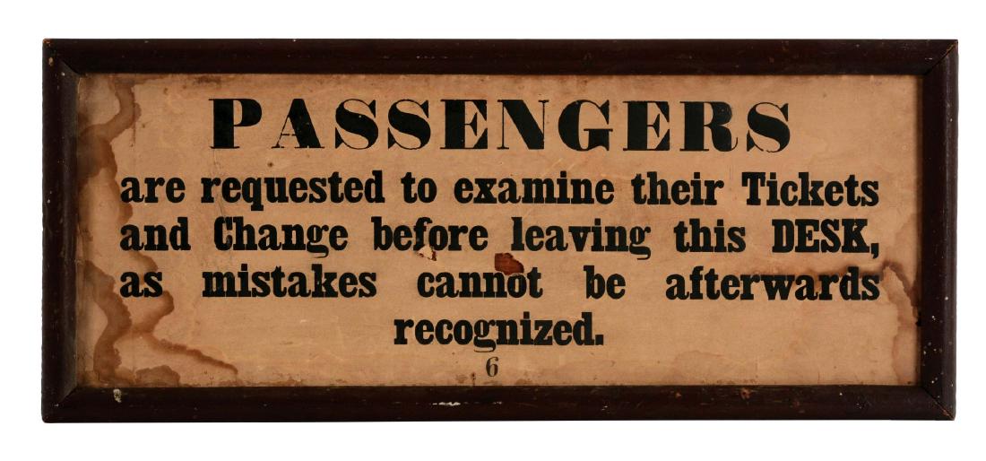 British Transport Passengers Framed Paper Sign. (1 of 2)