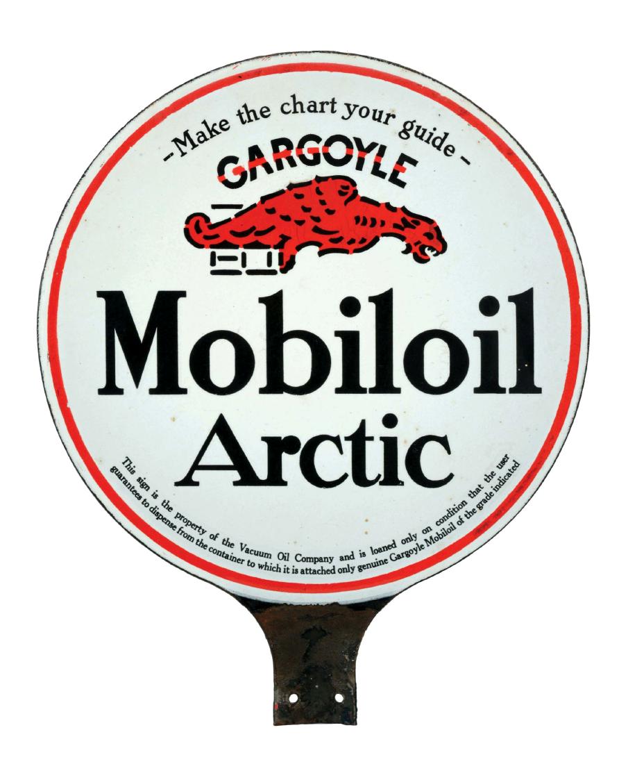 Mobiloil Artic Porcelain Paddle Sign with Gargoyle (1 of 2)