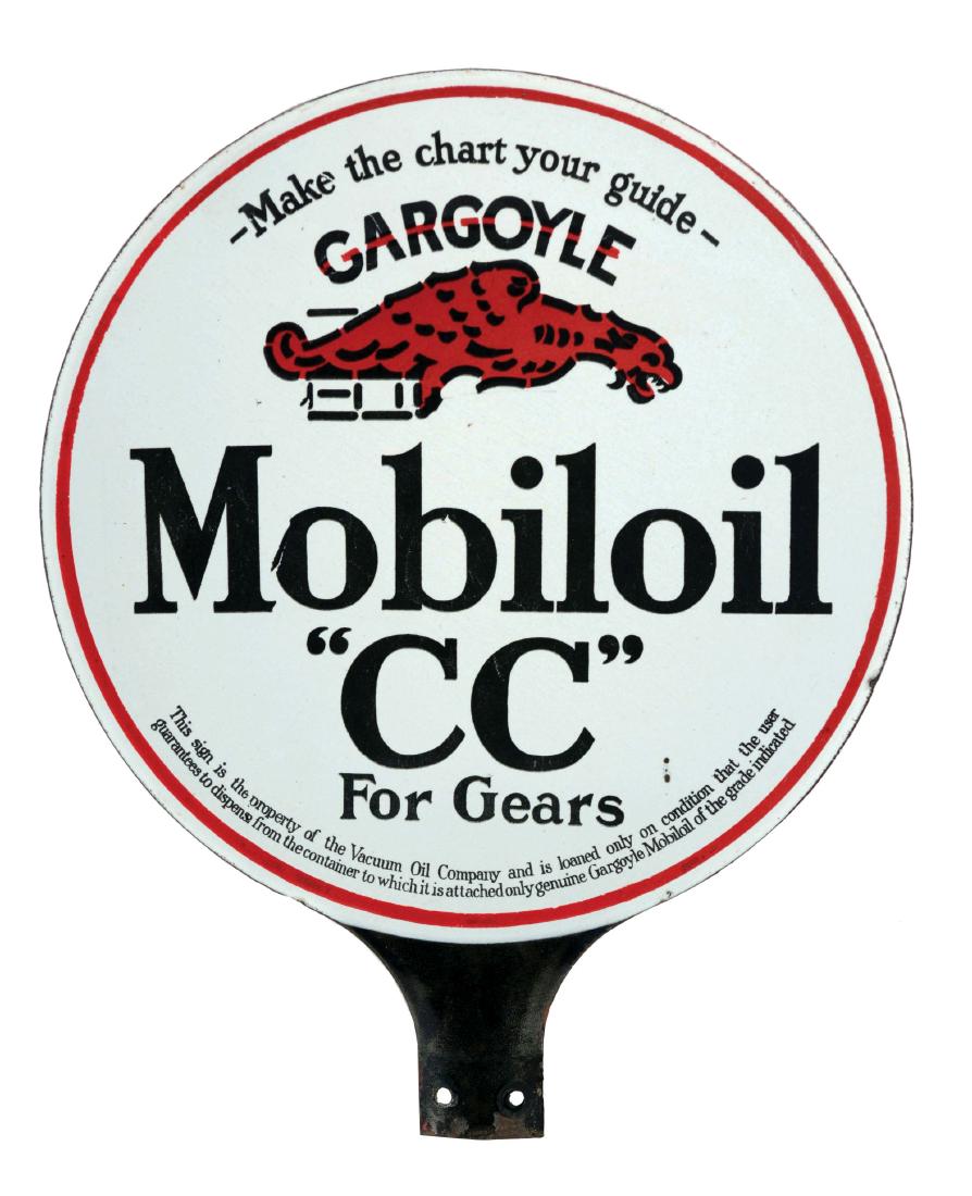 Mobiloil CC Motor Oil Porcelain Paddle Sign with (1 of 2)