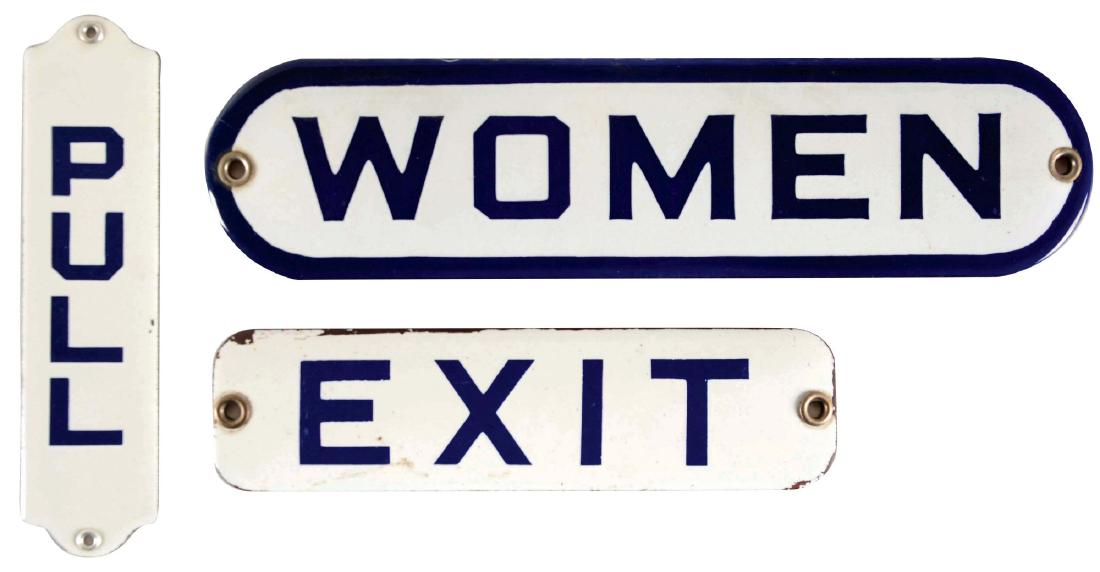 Lot of 3: Porcelain Door Signs. (1 of 2)