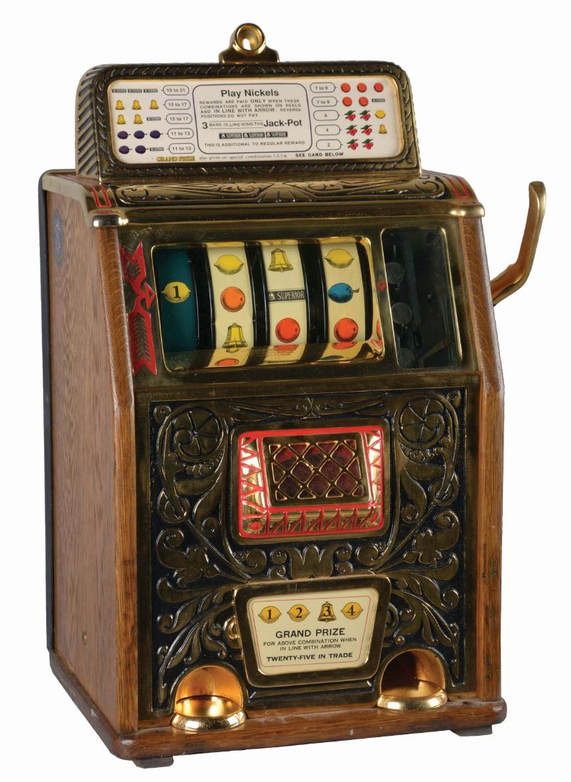 **5¢ Caille Bros. Grand Prize Slot Machine. (1 of 7)