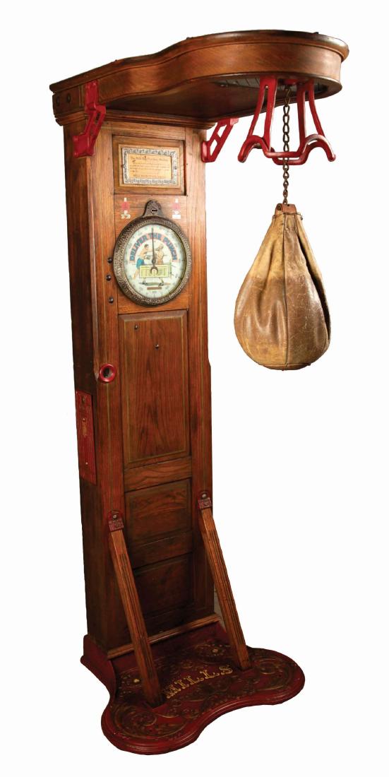 5¢ Mills Novelty Co. Punching Bag Strength Tester. (1 of 5)