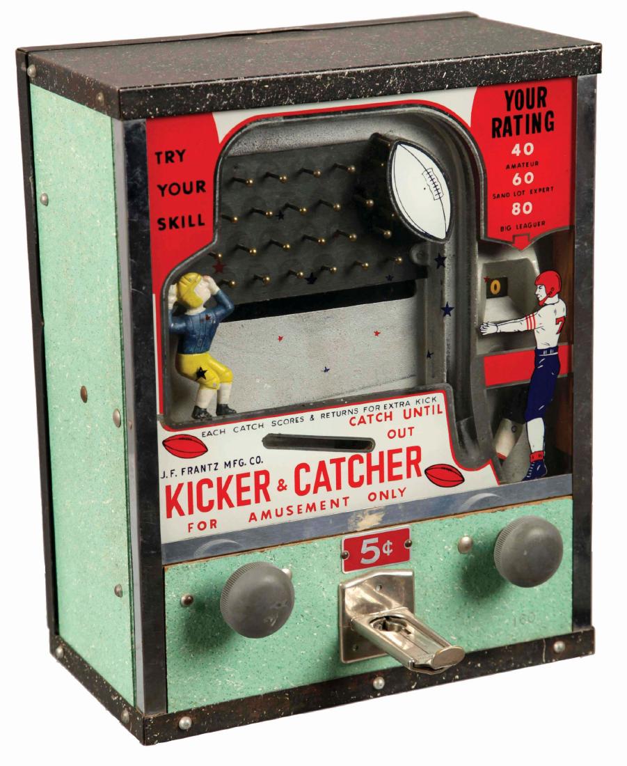 5¢ J.F. Frantz Mfg. Co. Kicker & Catcher Arcade Game. (1 of 4)