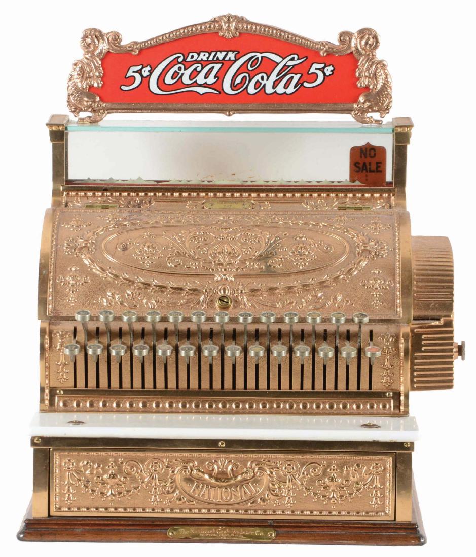 National Cash Register Brass Model 347 With Coca Cola (1 of 6)