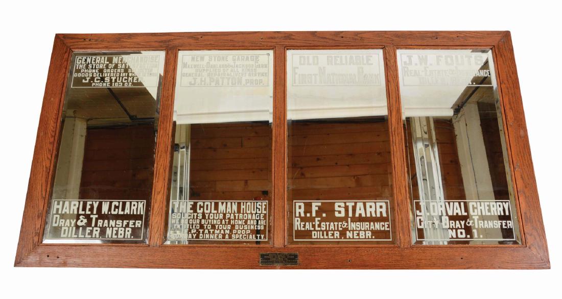 Early Country Store Advertising Four Pane Mirror. (1 of 1)