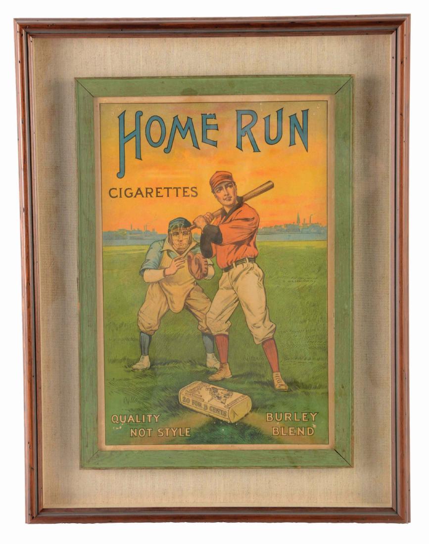 Home Run Cigarettes Advertising Sign. (1 of 2)