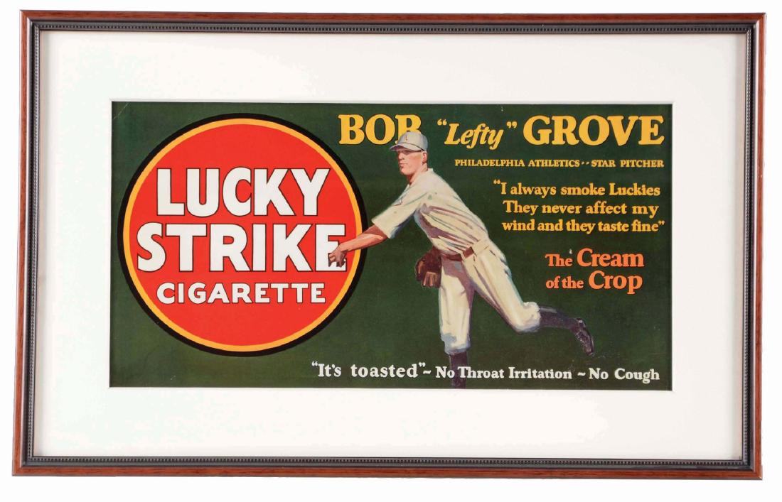 1920's Bob Grove Lucky Strike Cigarette Trolley Sign. (1 of 2)