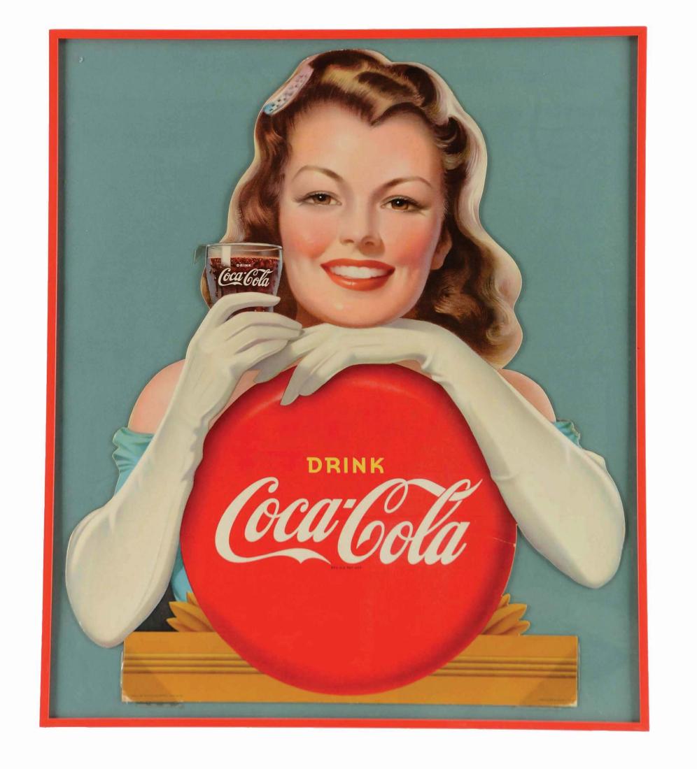 1949 Coca-Cola Cardboard Advertising Sign. (1 of 2)