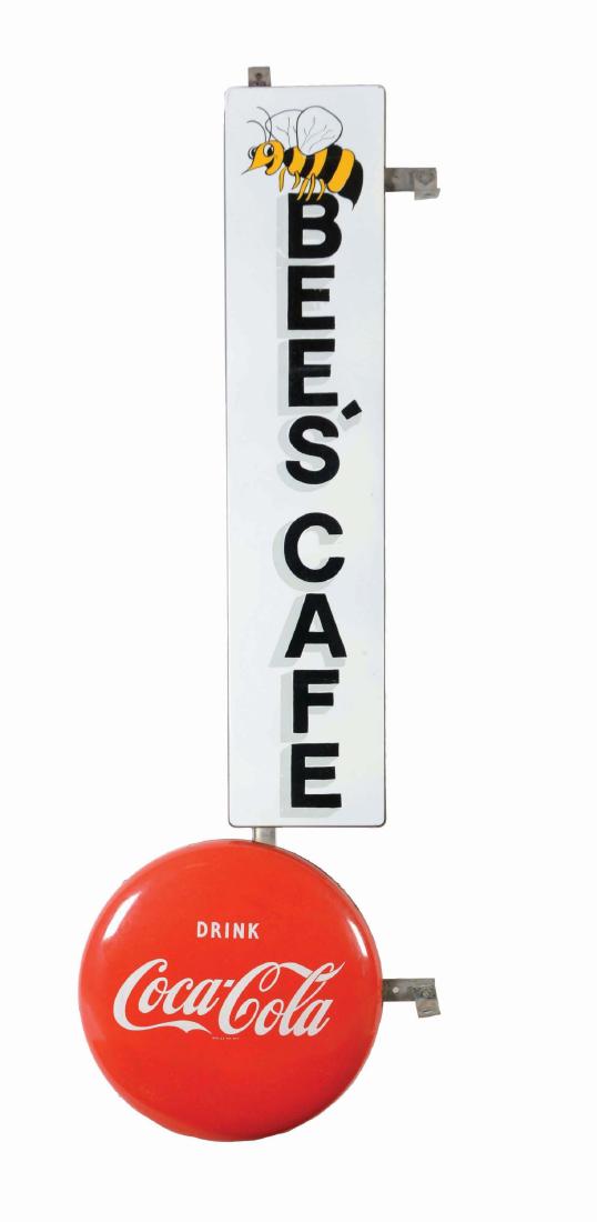 1940's Coca-Cola Porcelain Sidewalk Sign. (1 of 2)