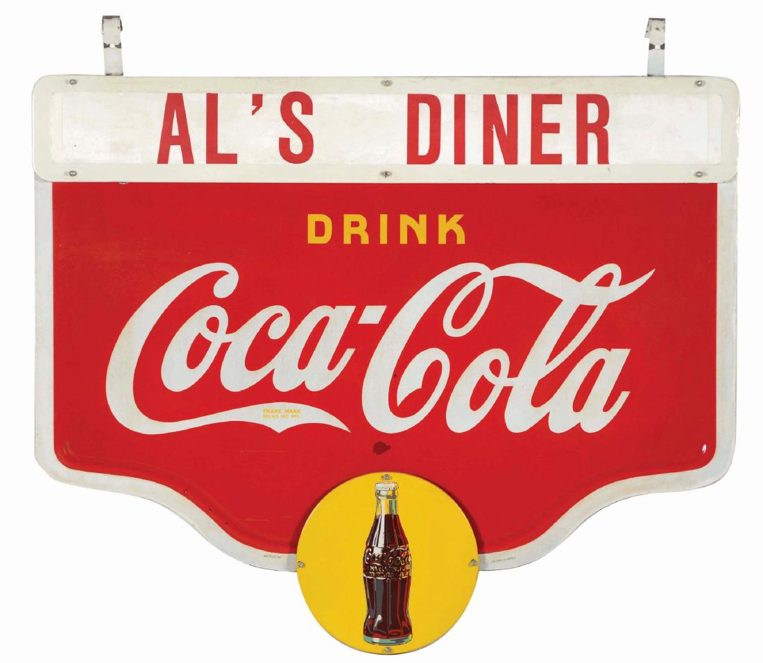 Double Sided Porcelain Coca-Cola Sign. (1 of 4)
