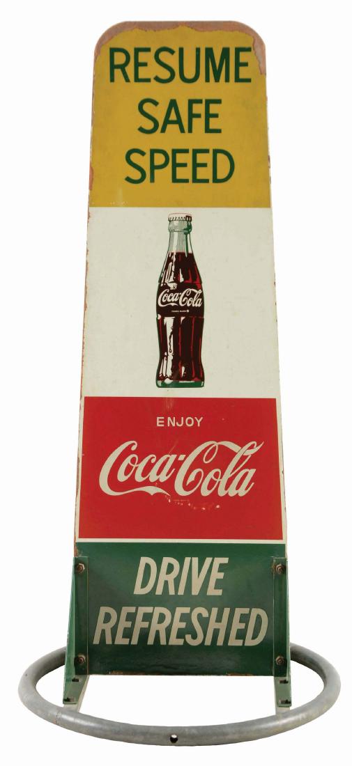 Coca-Cola School Zone Drive Safely Wood Sign. (1 of 2)