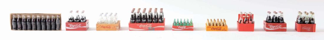 Lot Of 9: Miniature Coca-Cola Cases With Bottles. (1 of 1)