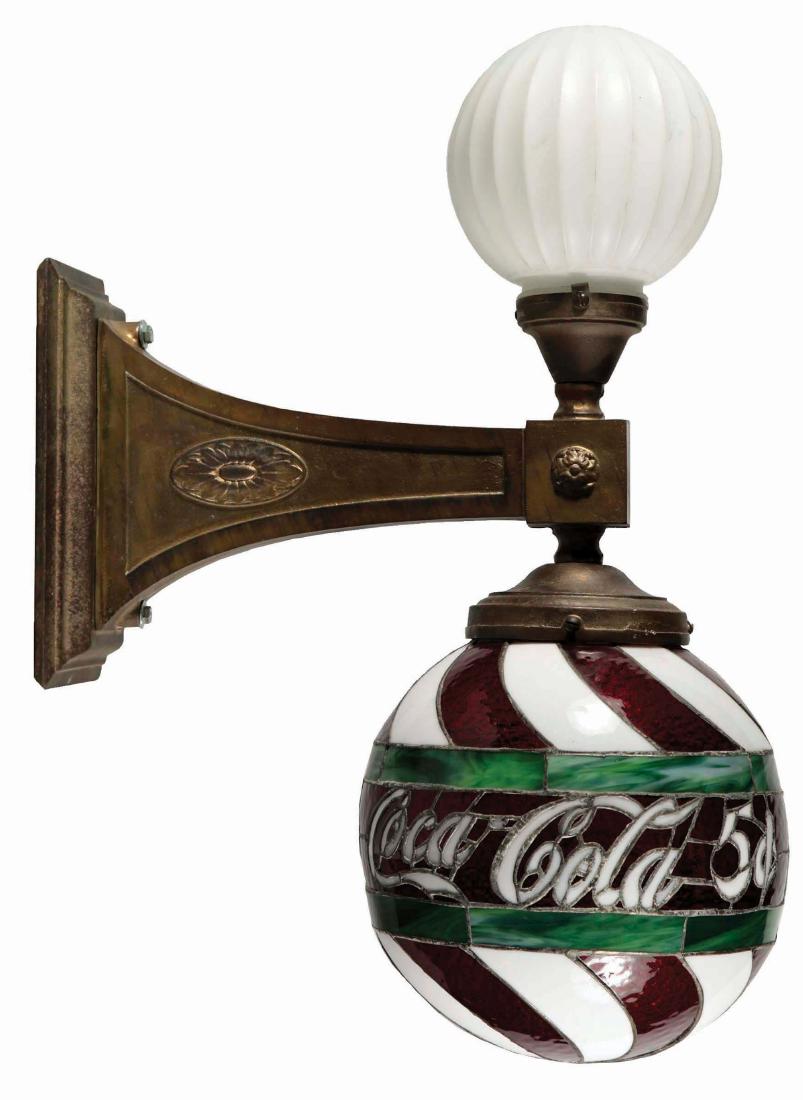 Coca Cola Stained Glass Wall Mount Light Fixture. (1 of 3)