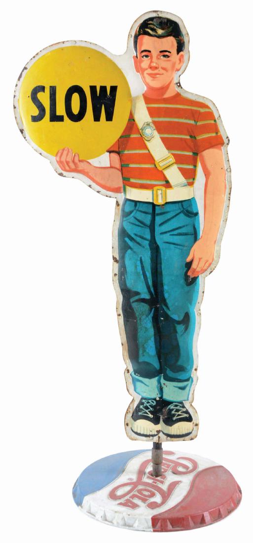 Scarce 1950's Pepsi Slow School Crossing Sign. (1 of 2)