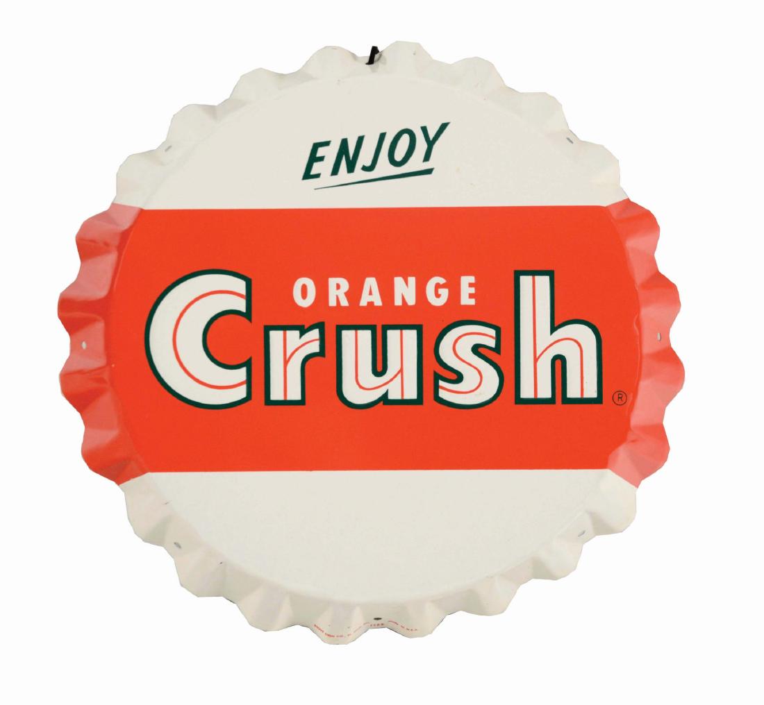 Orange Crush Bottle Cap Tin Sign. (1 of 2)