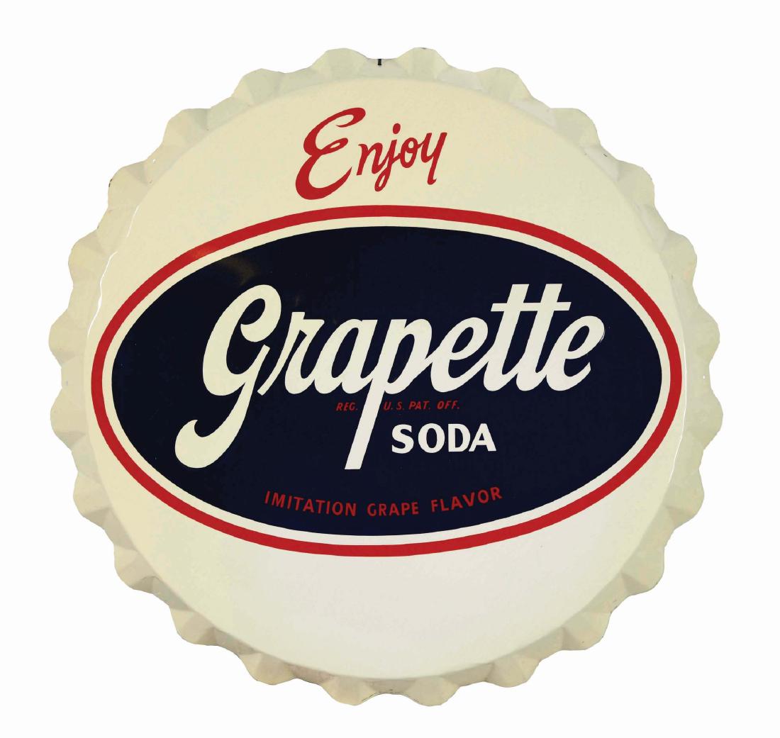 Grapette Bottle Cap Advertising Sign. (1 of 2)