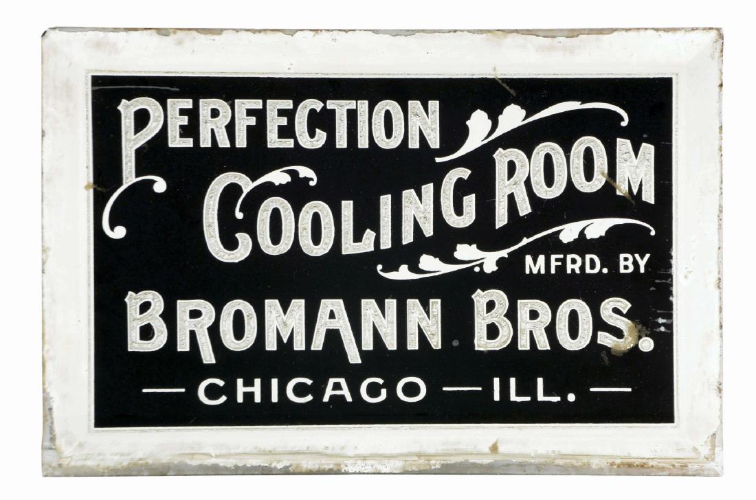 Perfection Cooling Room Reverse Glass Advertising Sign. (1 of 2)