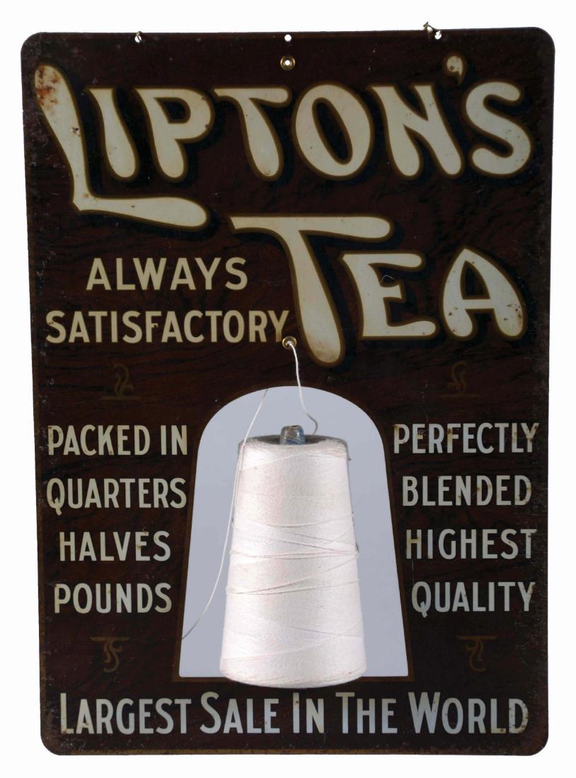 Lipton's Tea Tin Advertising Sign Store Display. (1 of 2)