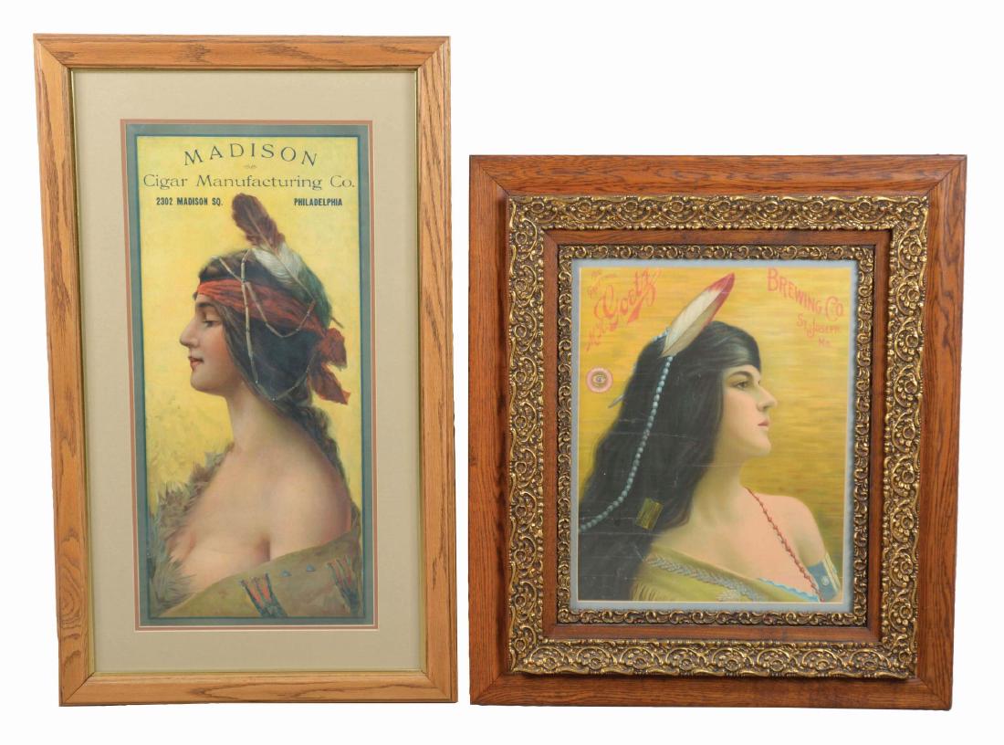 Lot Of 2: Framed Native American Female Lithographs. (1 of 5)