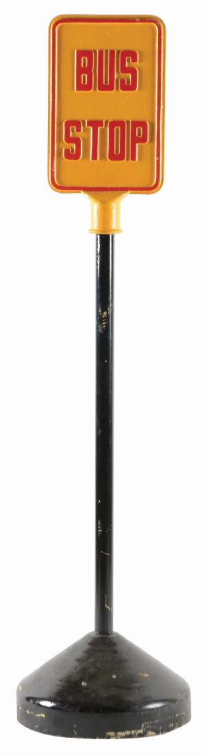 Cast Iron Bus Stop Sign On Base. (1 of 2)