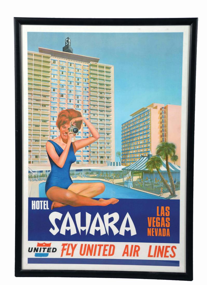 United Airlines Sahara Las Vegas Travel Poster. (1 of 2)