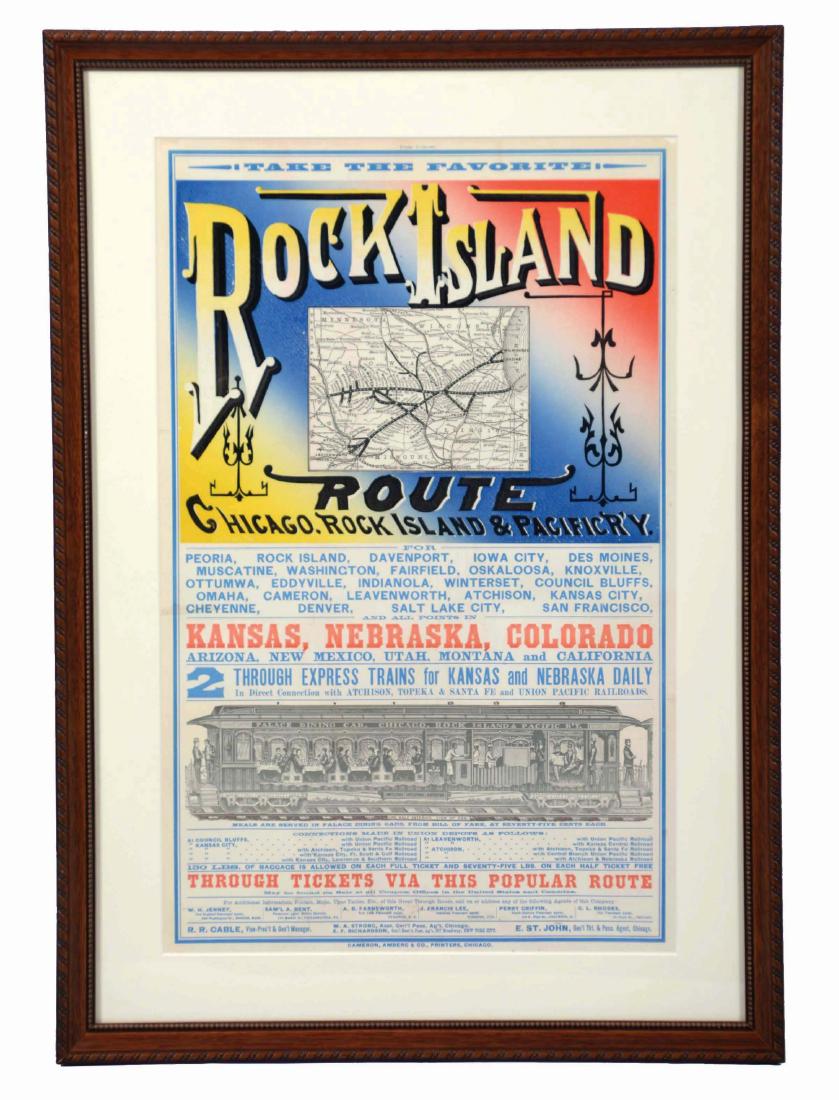 Rock Island Route Advertising Broadside Poster. (1 of 2)