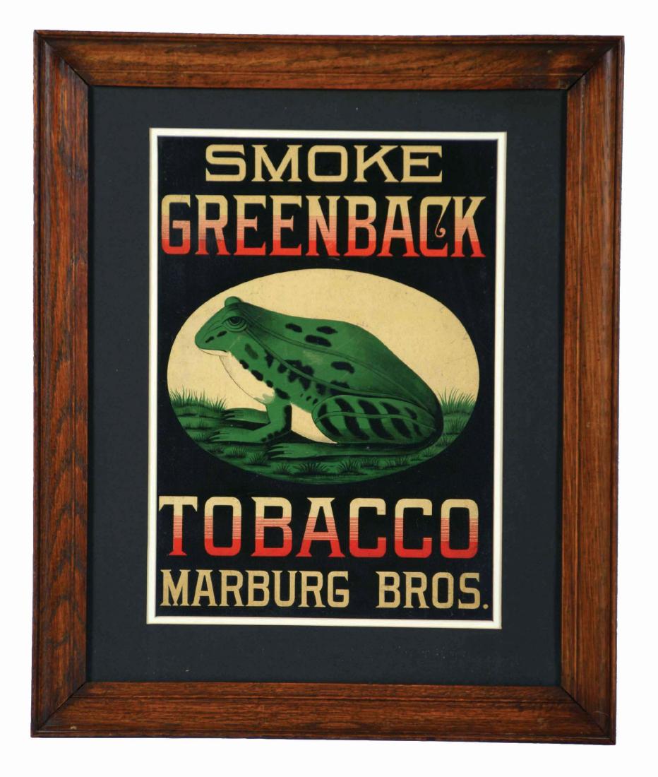 Marburg Bros. Smoke Greenback Tobacco Advertisement. (1 of 2)