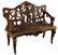 Carved Black Forest Bench.