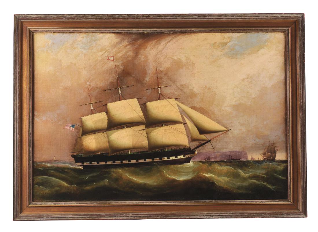 MANNER OF DUNCAN MCFARLANE (American, 1834-1871) QUEEN: Bears "Joseph Desilva Painter Plumber & Gilder, Liverpool" label on stretcher. Artist: MANNER OF DUNCAN MCFARLANE (American, 1834-1871)Condition: Discolored varnish throughout with degrading old resto