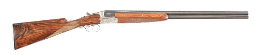 (M) WELL MADE GEBRUDER MERKEL MODEL "203" 20 BORE OVER: Made in Suhl, this high quality well made gun exhibits typical Merkel quality. Made with solid rib matted top rib with brass front bead. Three piece forend is nicely checkered with engraved Deeley lat