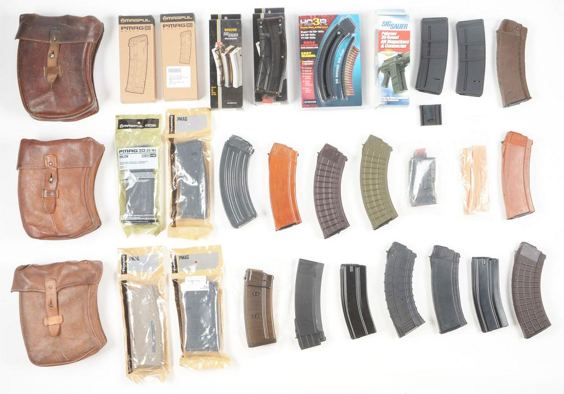 MASSIVE LOT OF ASSORTED RIFLE MAGAZINES.: Includes magazines from Magpul, Sig Sauer, HC3R, and other manufacturers. Vast majority of magazines are for AR and AK platforms, with some others mixed in. Numerous calibers observed, including .22 L