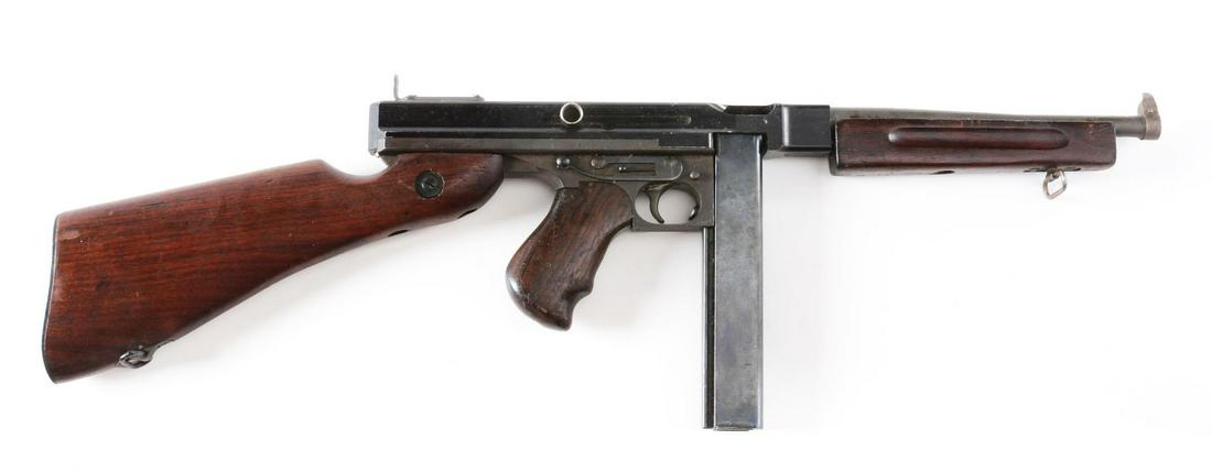 DUMMY WWII THOMPSON M1A1 SMG.: Assembled by IMA with a solid aluminum receiver. Made with an original parts kit. This is in the M1 configuration with the simple "L" style rear sight. Accompanied by an original 30 round magazine. CO
