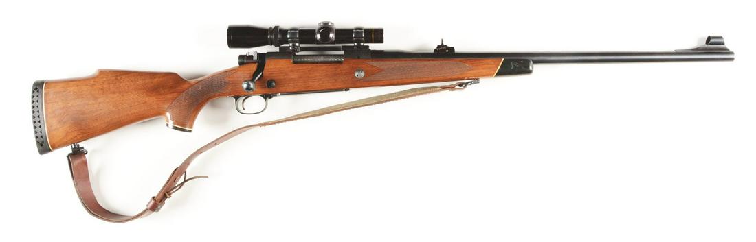 (M) WINCHESTER MODEL 70 .375 HOLLAND & HOLLAND BOLT: A coupling of one of the finest rifles are made and the classic big game .375 caliber. Made in 1975, this Safari rifle features a hand checkered walnut stock with Monte Carlo comb, capped pistol grip