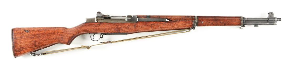 (C) US SPRINGFIELD M1 GARAND SEMI-AUTOMATIC RIFLE: This fine rifle dates to March 1945 through June 1945 and could have been carried on the Normandy beaches in June of 1945. Features "D28287-19SA" bolt, "D28290-18SA" trigger group, "D28291-35" lower, 